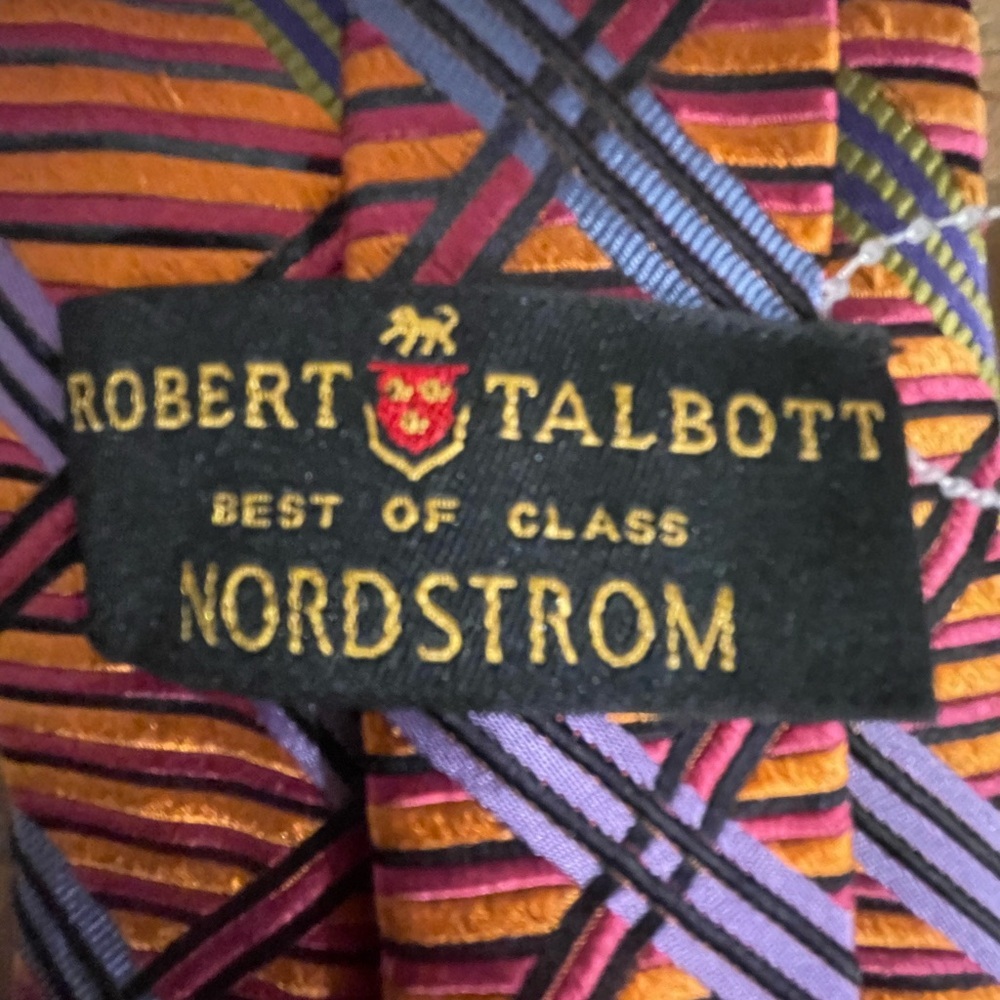 Robert Talbott multicoloured patterned silk tie hand sewn MRSP $295 Made in USA - Picture 2 of 3